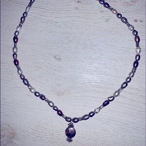 Freshwater Pearl Necklace with Silver accents